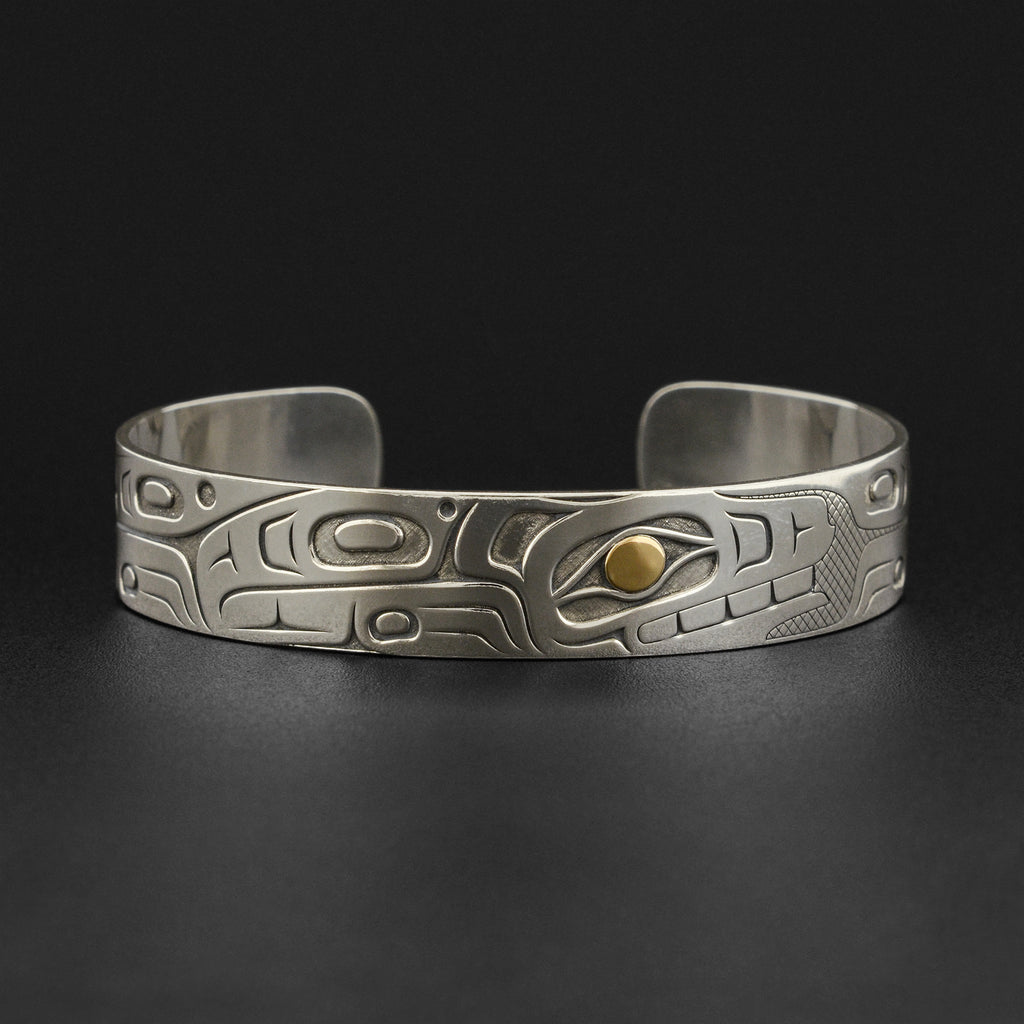 Wolf - Silver Bracelet with 18k Gold