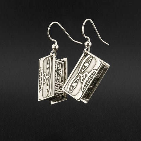 Chilkat Bentwood Box - Silver Earrings