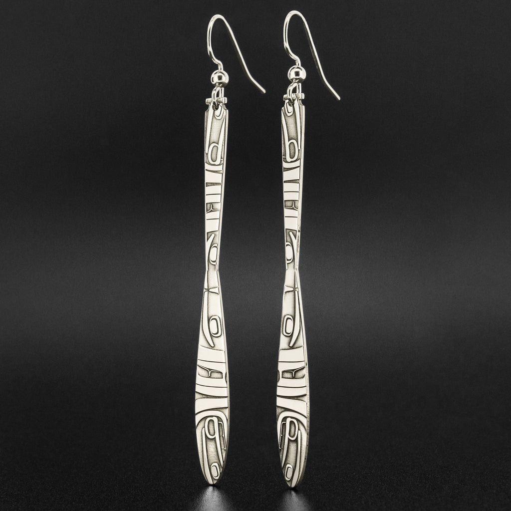 Chilkat Paddle - Silver Earrings