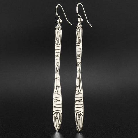 Chilkat Paddle - Silver Earrings
