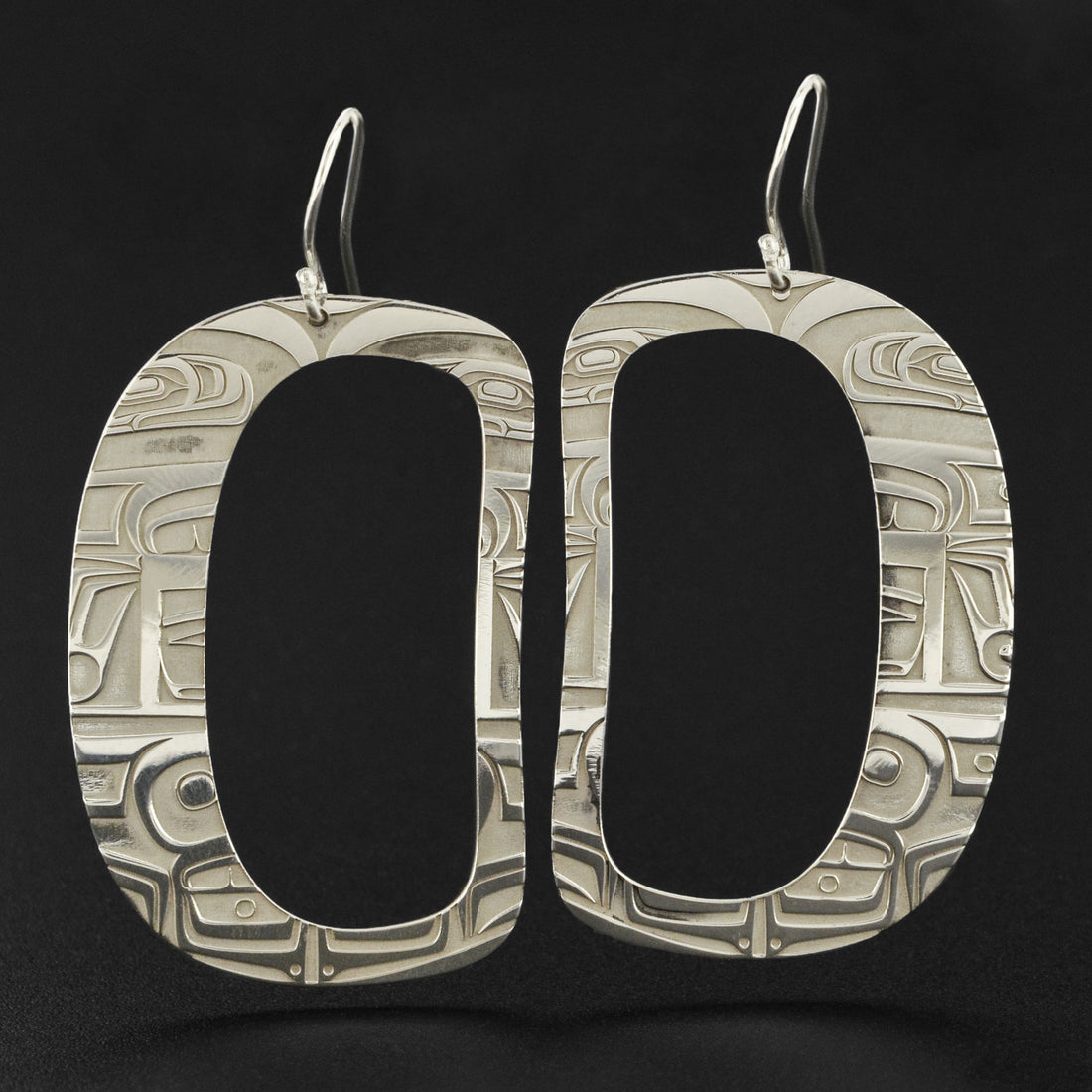 Abstract Ovoid - Silver Earrings