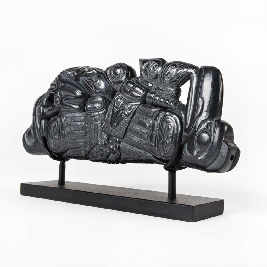 Raven and Eagle - Argillite Panel Pipe