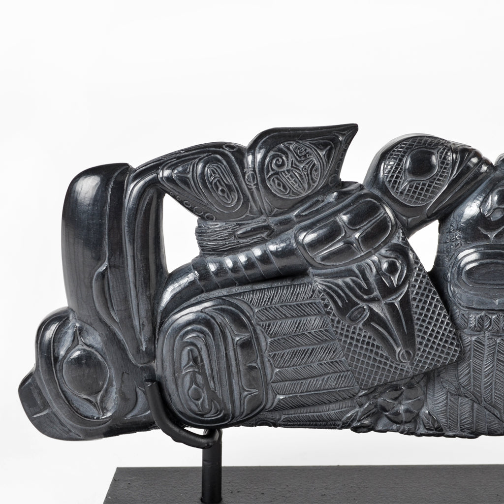 Raven and Eagle - Argillite Panel Pipe