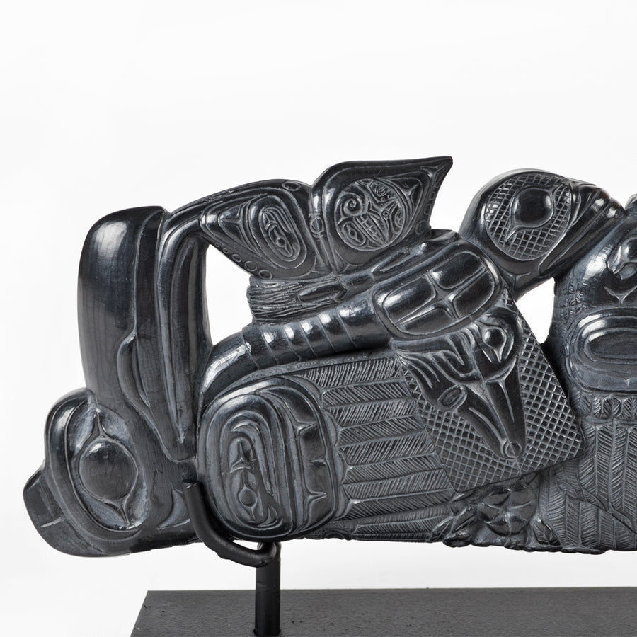 Raven and Eagle - Argillite Panel Pipe