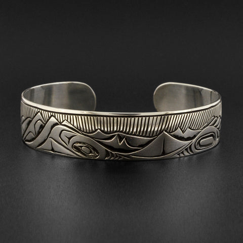 Eagle and Mountains - Silver Bracelet