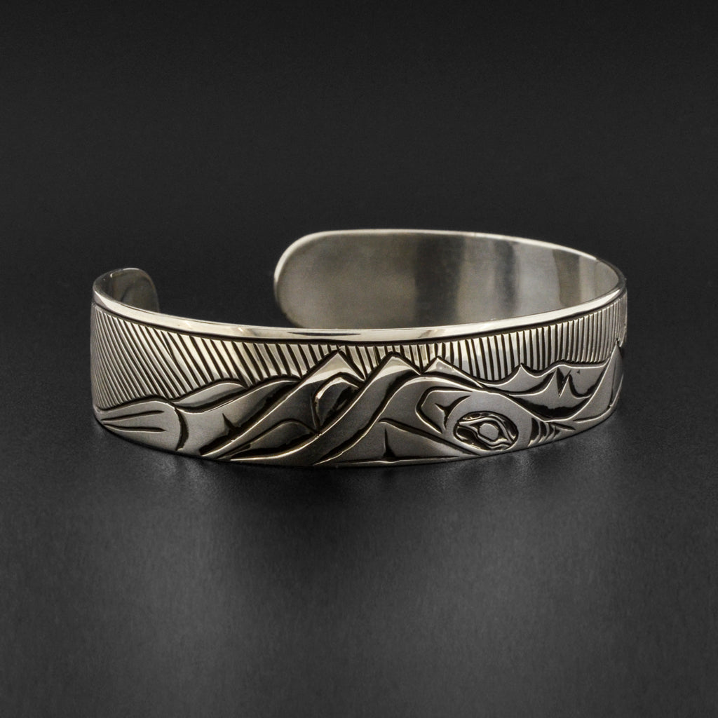 Eagle and Mountains - Silver Bracelet