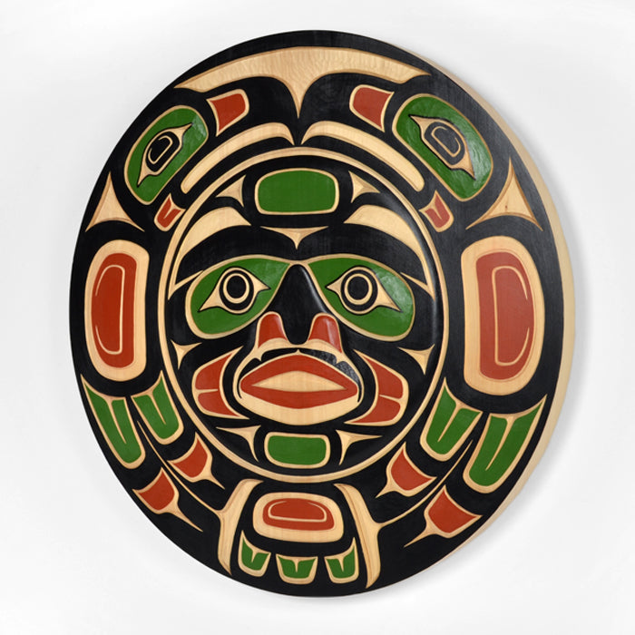 Eagles and Moon - Yellow Cedar Panel