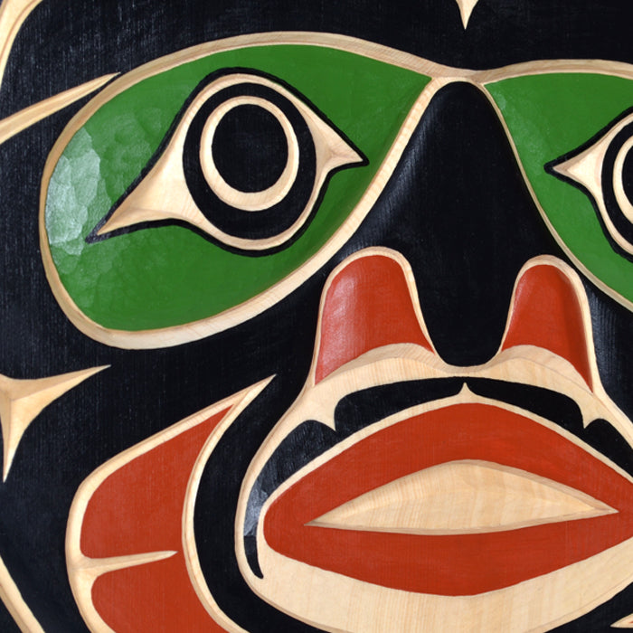 Eagles and Moon - Yellow Cedar Panel