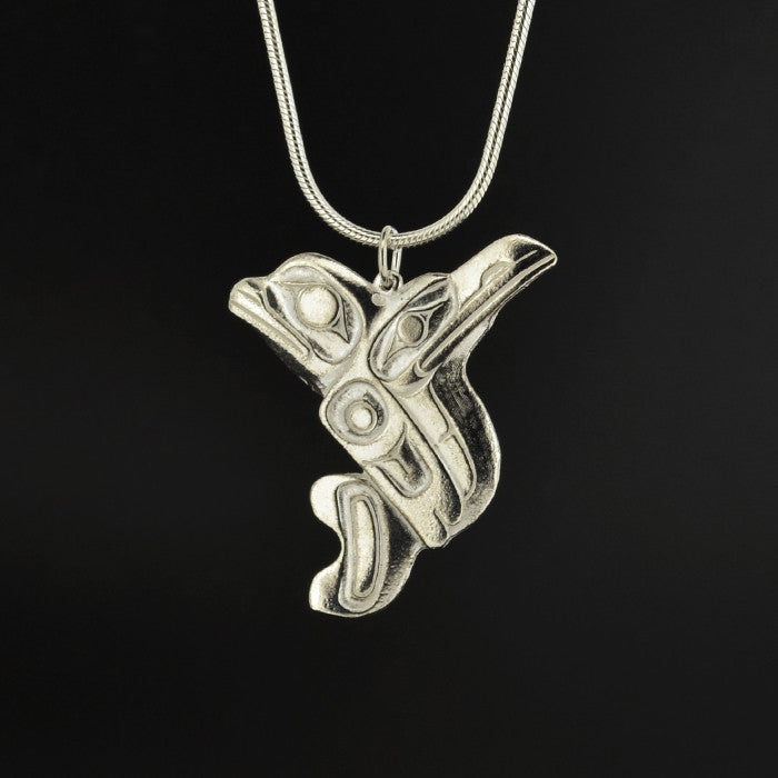 Raven-Finned Killerwhale - Silver Pendant