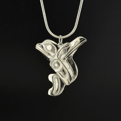 Raven-Finned Killerwhale - Silver Pendant