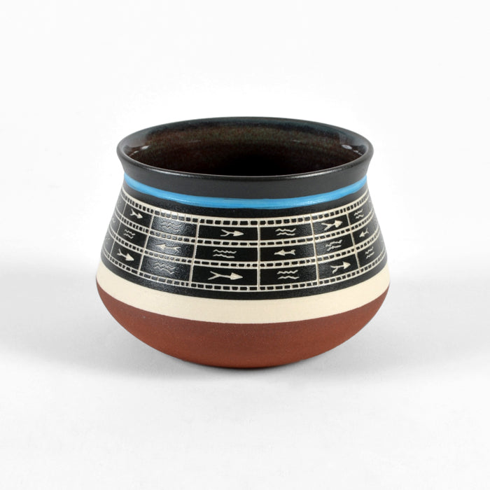 Fishing - Hand Carved Ceramic Bowl