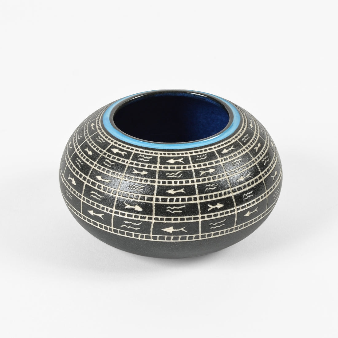 Fishing - Hand Carved Ceramic Bowl