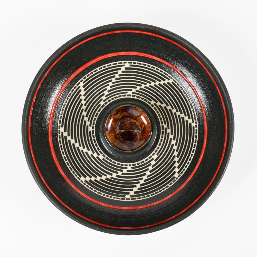 Weaving - Hand Carved Ceramic Smudge Bowl