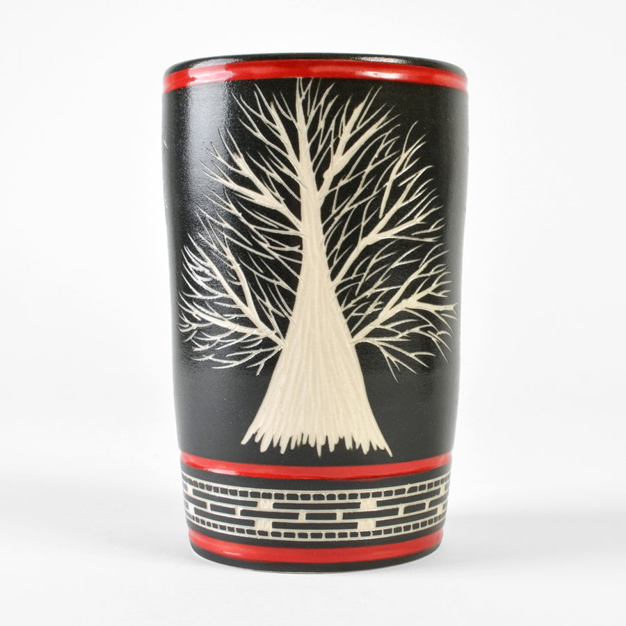 Tree of Life - Hand Carved Ceramic Vase