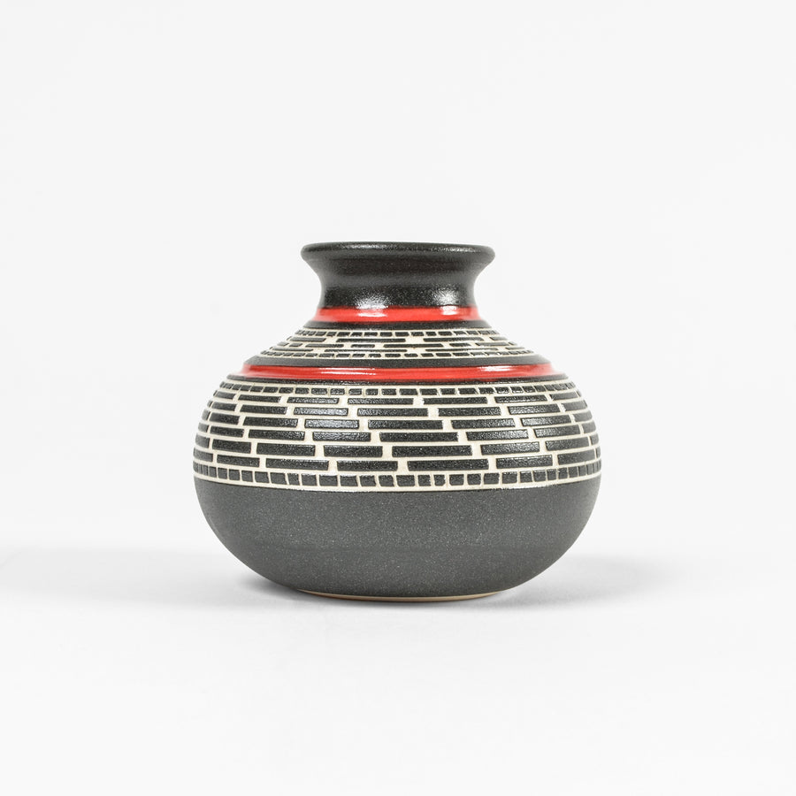 Weaving - Hand Carved Ceramic Vase