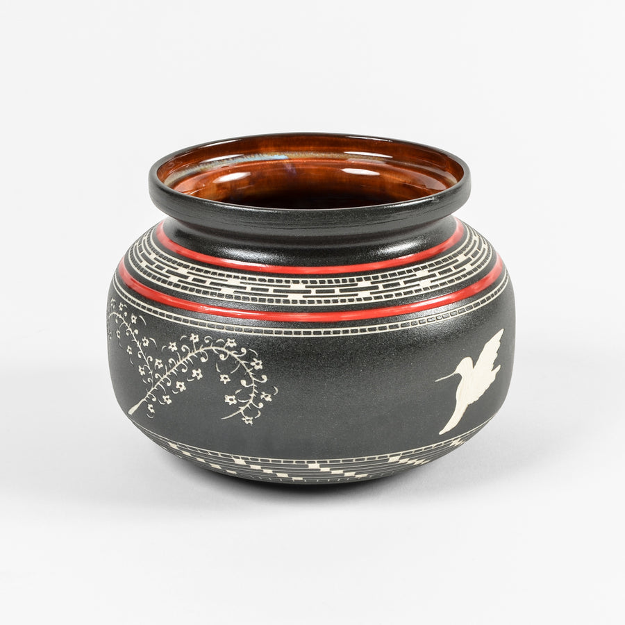 Hummingbird - Hand Carved Ceramic Vessel