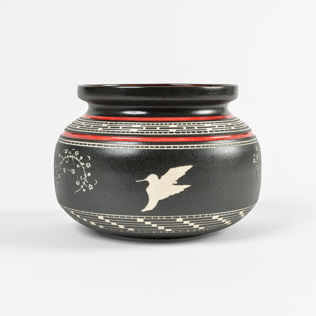 Hummingbird - Hand Carved Ceramic Vessel