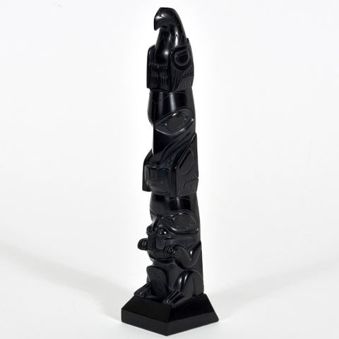 Eagle, Raven and Beaver - Argillite Pole