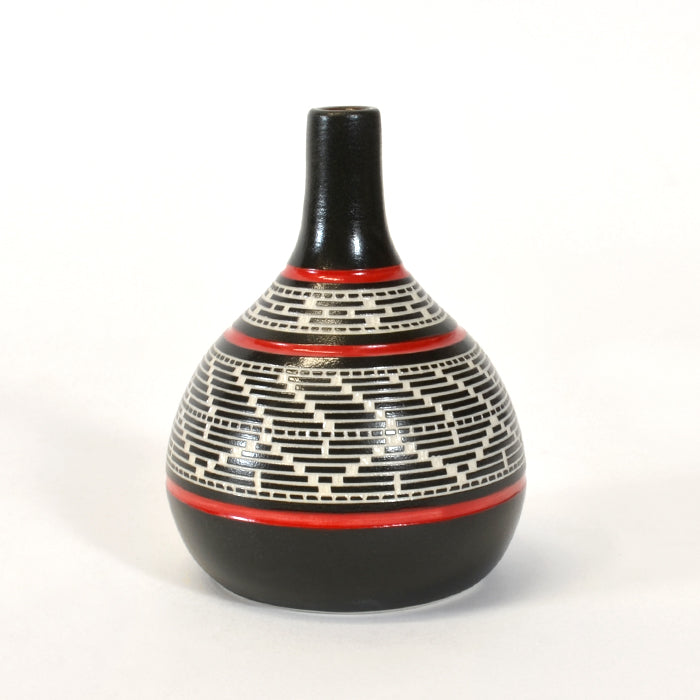 Weaving - Hand-Carved Ceramic Vase
