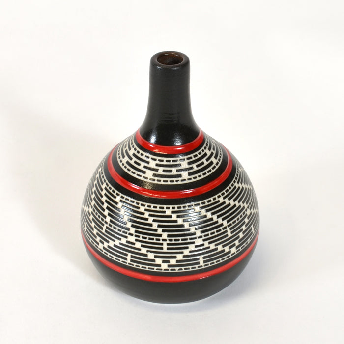 Weaving - Hand-Carved Ceramic Vase