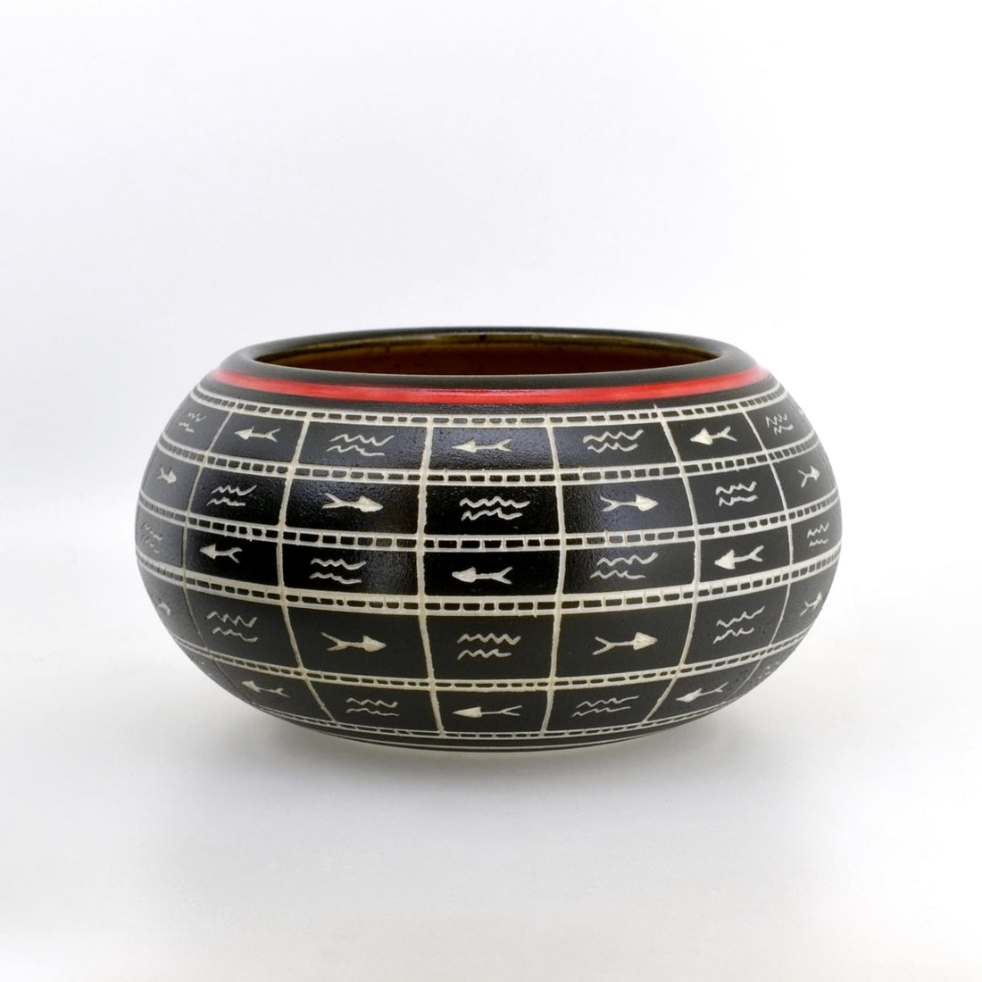 Fish River - Hand Carved Ceramic Bowl