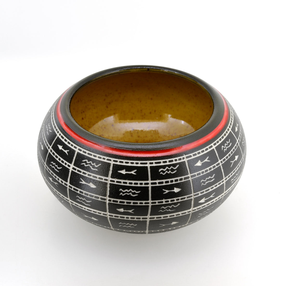 Fish River - Hand Carved Ceramic Bowl