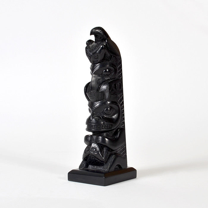Eagle, Frog, Raven and Bear - Argillite Pole