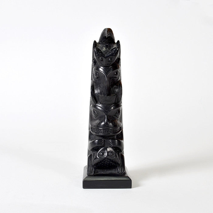 Eagle, Frog, Raven and Bear - Argillite Pole
