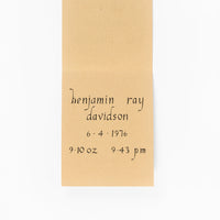 Ben's Birth Announcement - Limited Edition Print