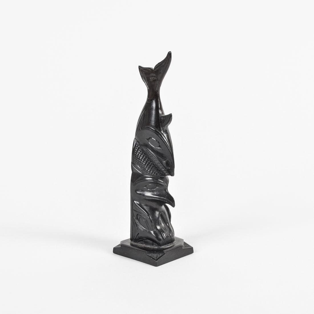 Whale and Raven - Argillite Pole