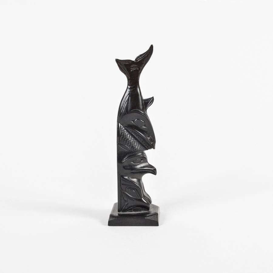 Whale and Raven - Argillite Pole