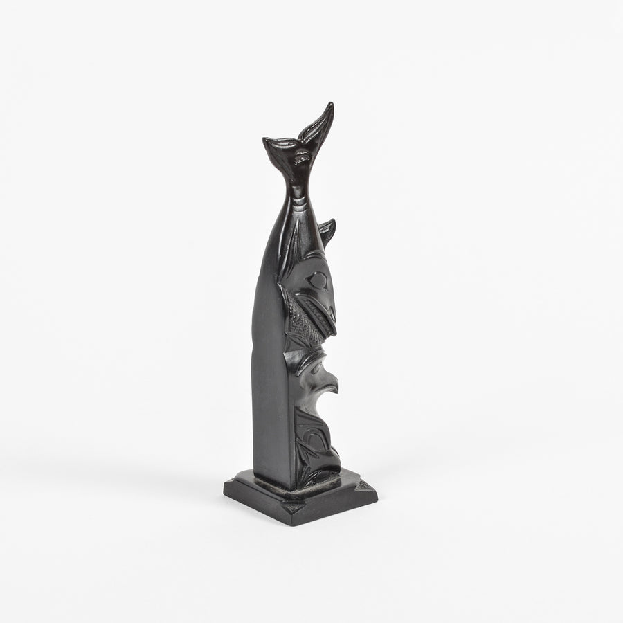 Whale and Raven - Argillite Pole