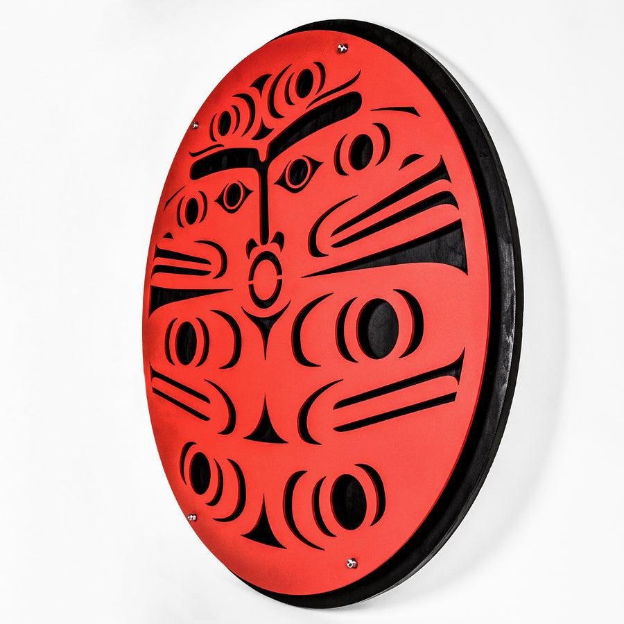 Salmon Spindle Whorl - Aluminum Panel