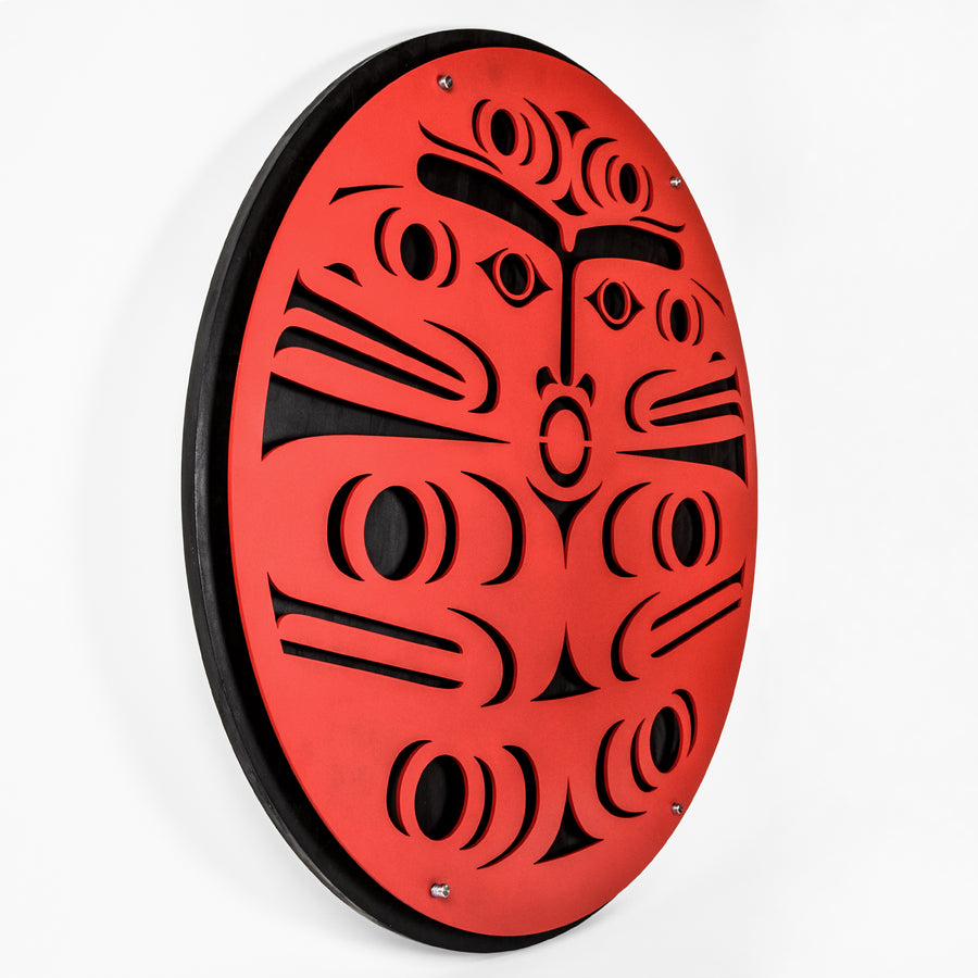 Salmon Spindle Whorl - Aluminum Panel