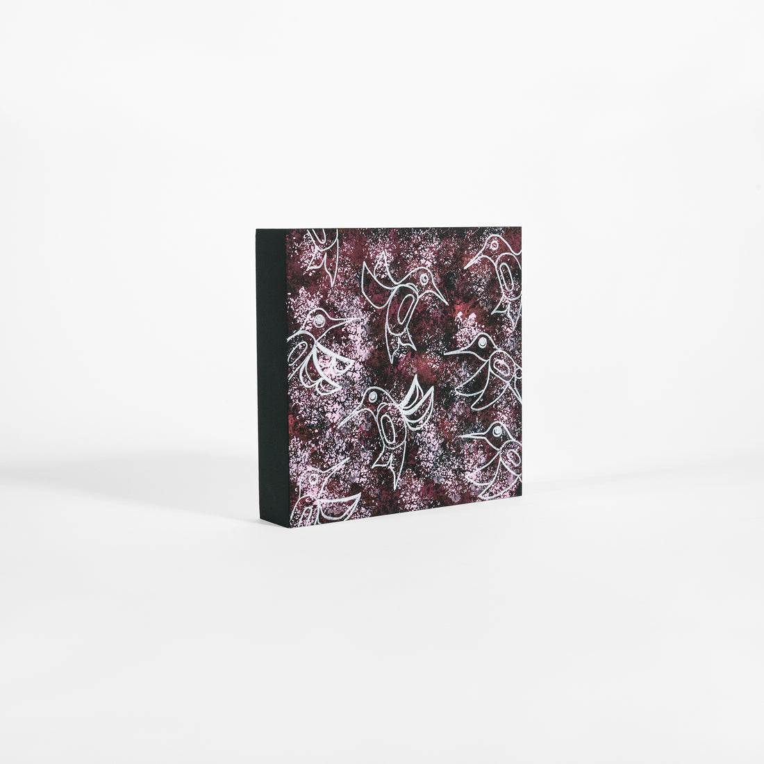 Hummingbirds and Cherry Blossoms 1 - Acrylic on Wood Panel