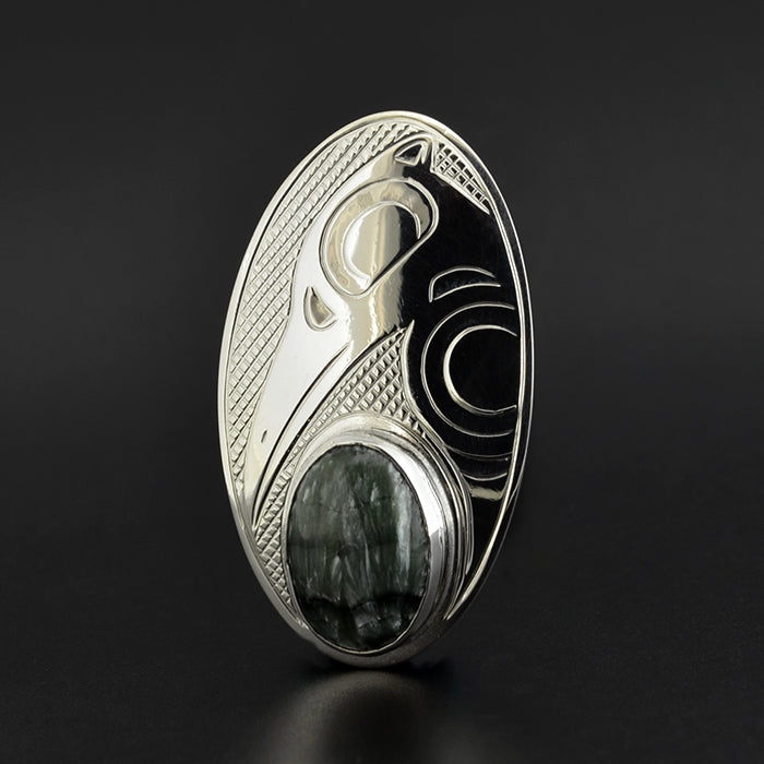 Raven - Silver Pendant with Agate