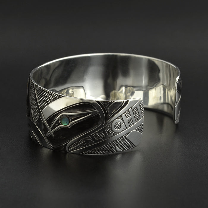 Ravens - Silver Bracelet with Abalone Inlays
