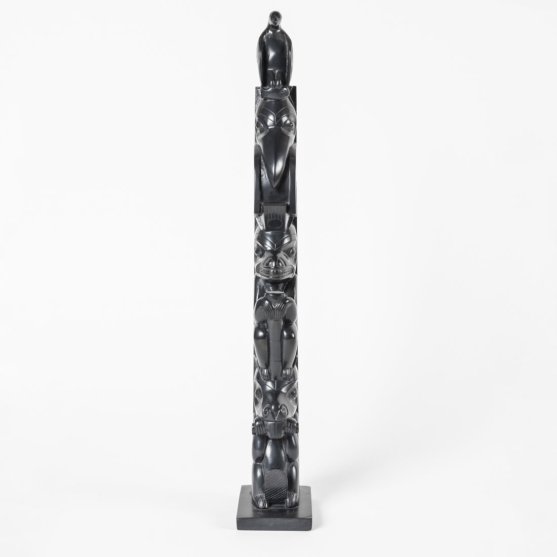 Eagle, Salmon, Raven, Bear, and Beaver - Argillite Pole