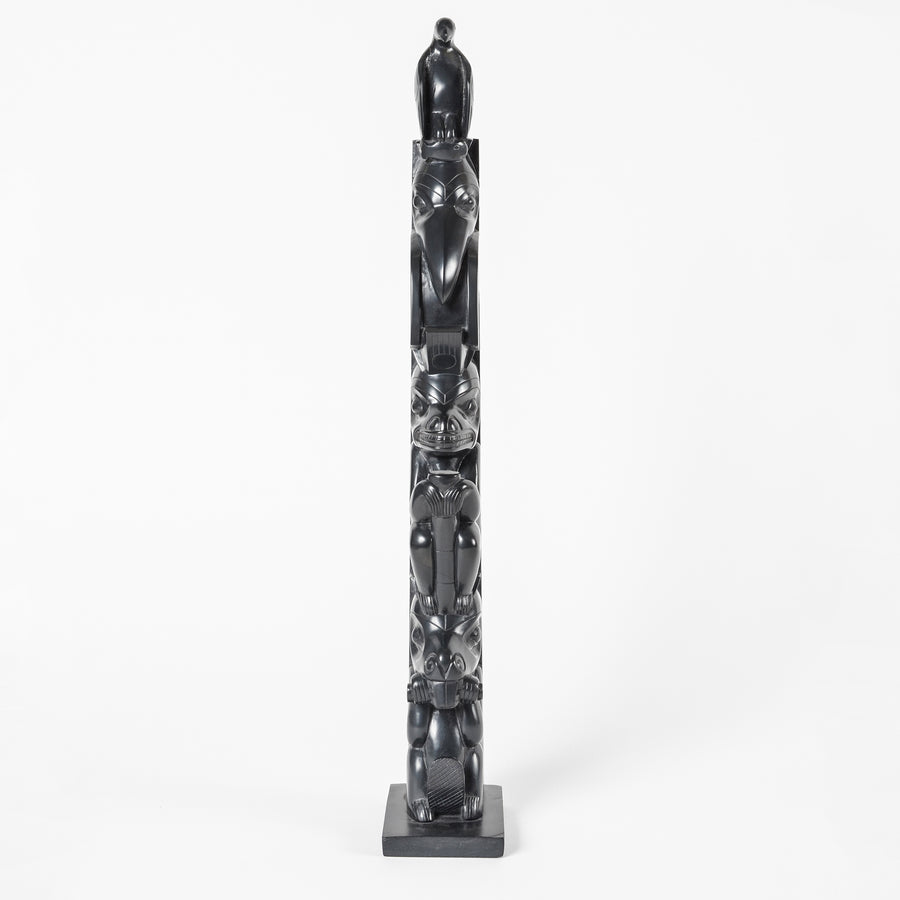 Eagle, Salmon, Raven, Bear, and Beaver - Argillite Pole
