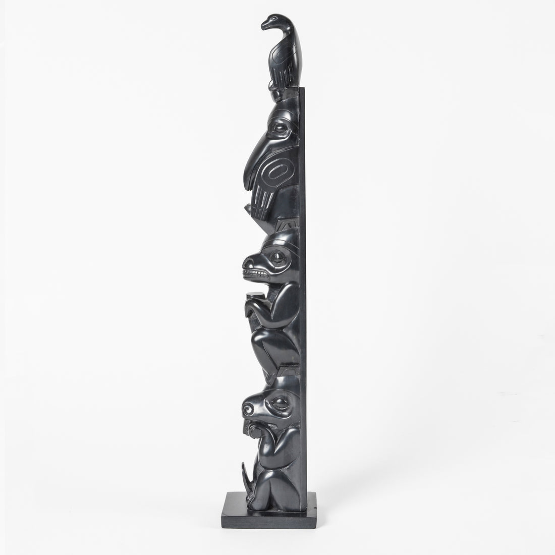 Eagle, Salmon, Raven, Bear, and Beaver - Argillite Pole