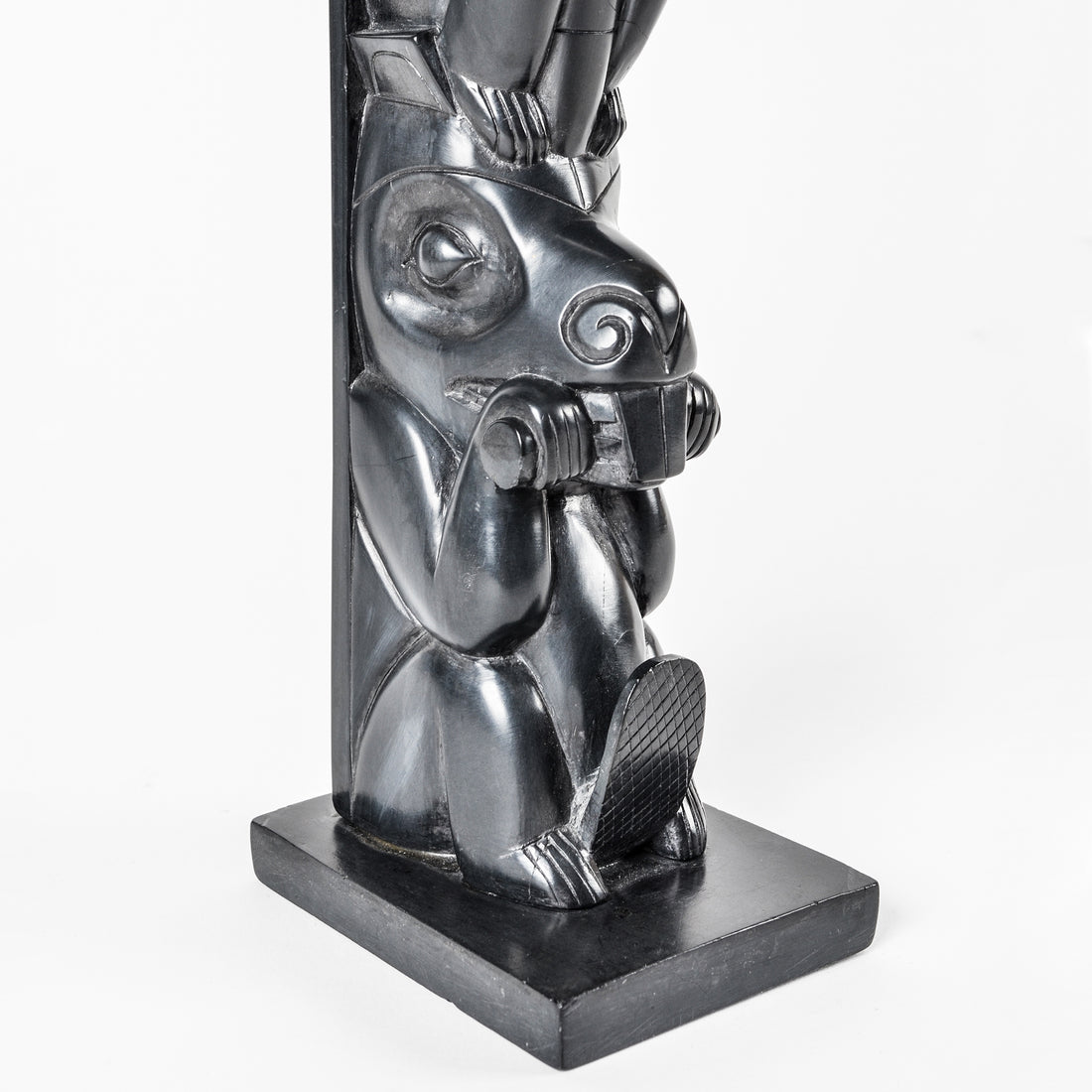 Eagle, Salmon, Raven, Bear, and Beaver - Argillite Pole