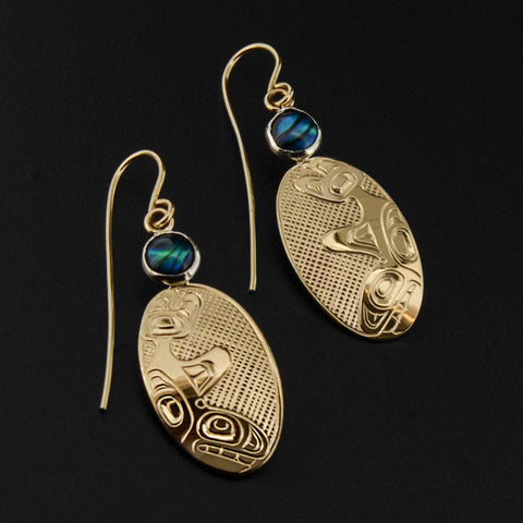 Pod of Orcas - 14k Gold Earrings