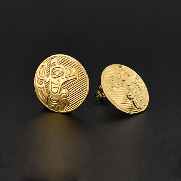 Eagle - 14k Gold Stud Earrings