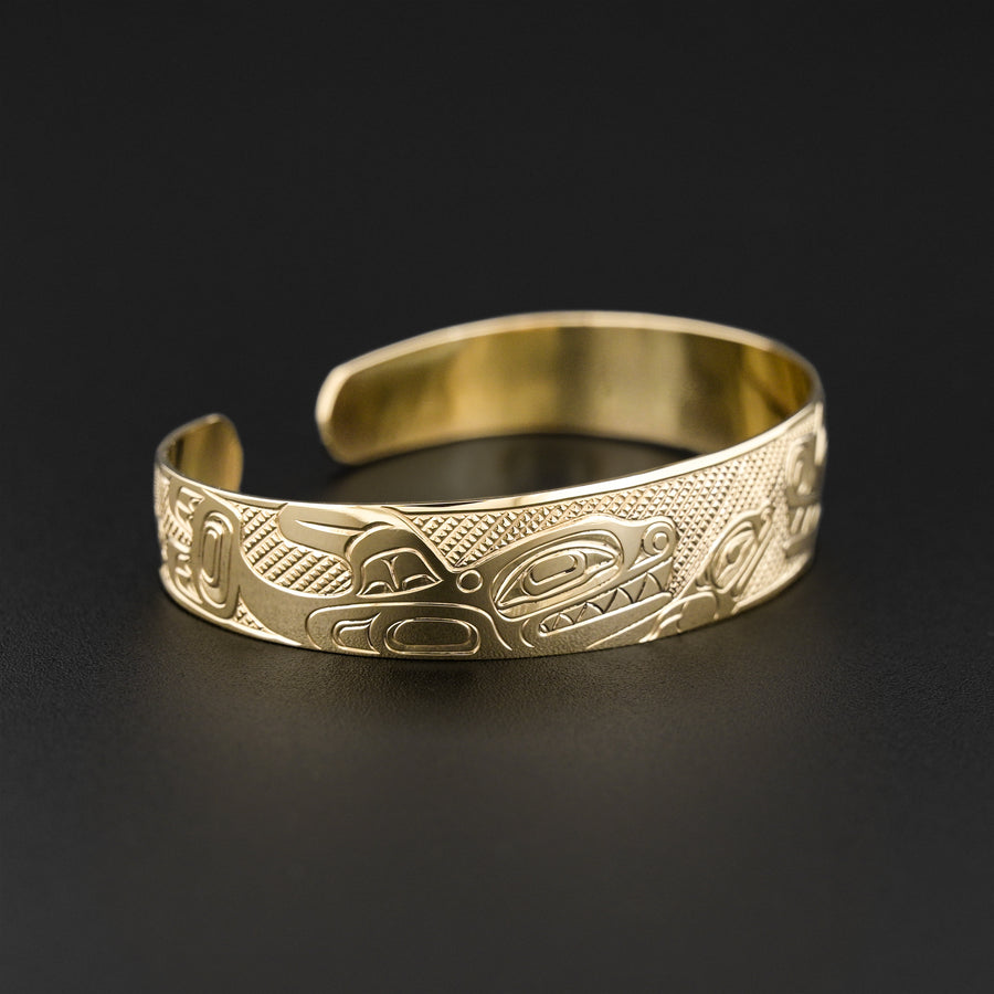 Killerwhales and Sea Lions - 14k Gold Bracelet