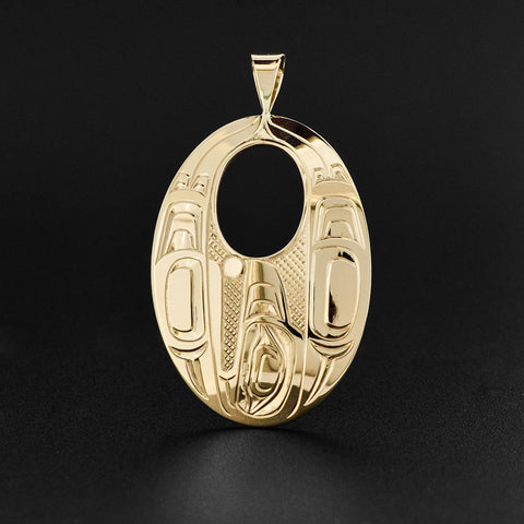 Raven and Light - 14k Gold Pendant