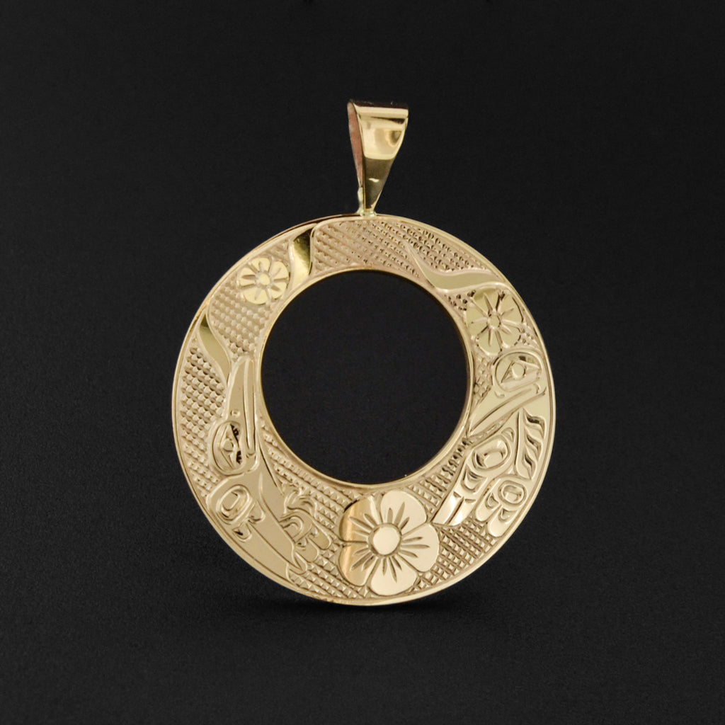 Hummingbirds - 14k Gold Pendant