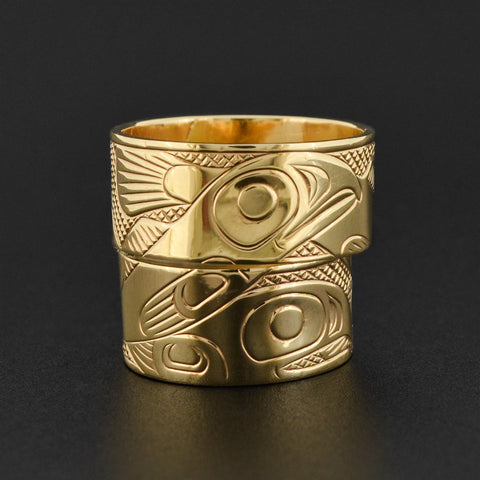 Stacking Salmon - 14k Gold Rings