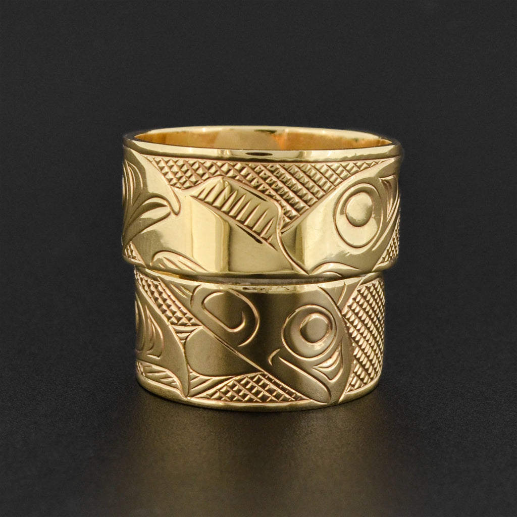 Stacking Salmon - 14k Gold Rings
