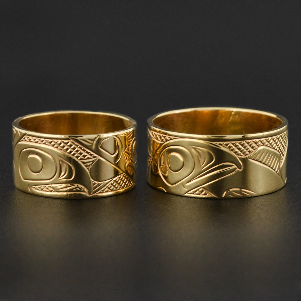 Stacking Salmon - 14k Gold Rings