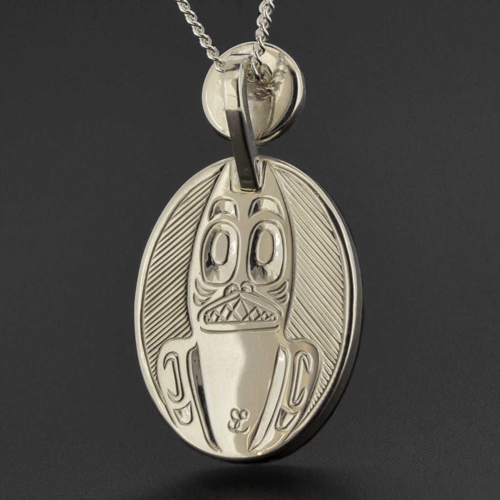Dogfish - Silver Pendant with Argillite and Mother of Pearl